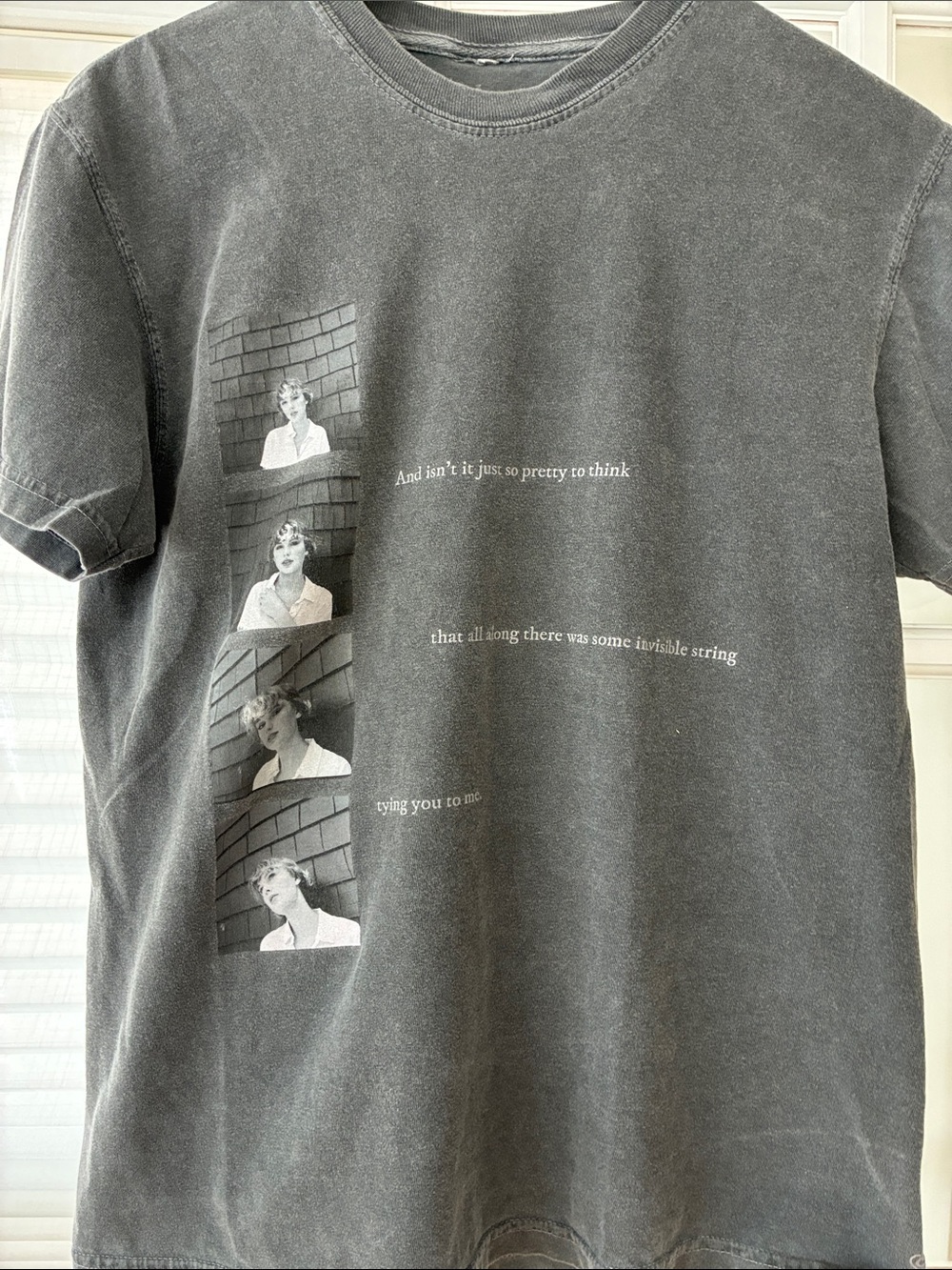 Taylor Swift Washed Charcoal Graphic Crewneck Short Sleeve Tee